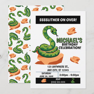 Convite para Festa de Aniversário de Cobra