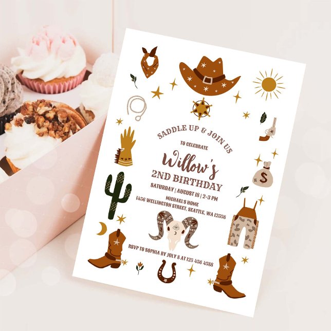 Convite para Festa de Aniversário de Cowboy (Criador carregado)