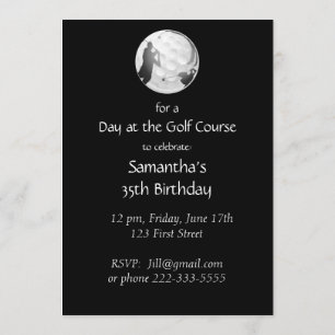 Convite para Festa de aniversário de Curso de Golf