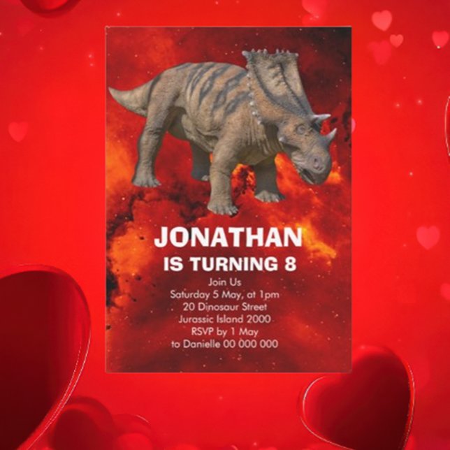 Convite para Festa de Aniversário de Dinossauro Ro (hope you’re ready to stomp, stomp, roar because we’re throwing a Jurassic-sized birthday bash )