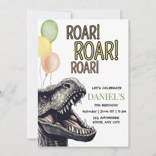 Convite para Festa de Aniversário de Dinossauro, T