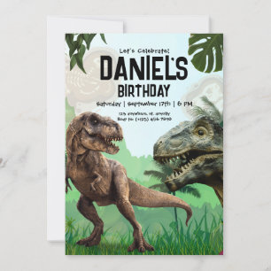 Convite para Festa de Aniversário de Dinossauro, T