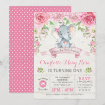 Convite para Festa de aniversário de Elefantes, Ro