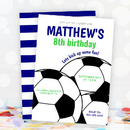 Convite para Festa de Aniversário de Futebol Azul