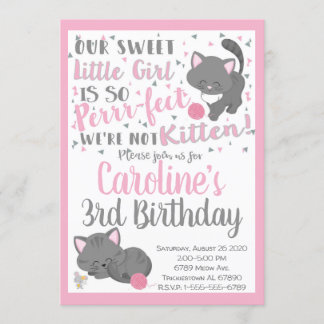 Convite para Festa de Aniversário de Gatinho