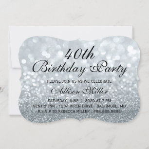 Convite para Festa de aniversário de Glitter de Pr