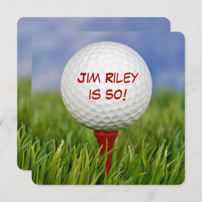 Convite para Festa de aniversário de Golf (Frente/Verso)