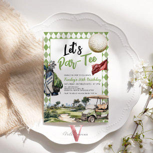 Convite para Festa de aniversário de Golfe Adulto