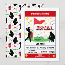 Convite para Festa de Aniversário de Golfe (Homens