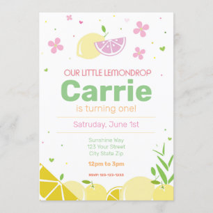 Convite para Festa de aniversário de Lemon