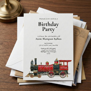 Convite para Festa de Aniversário de Locomotiva a 