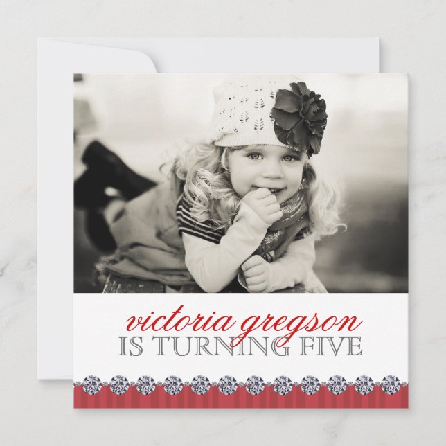 Convite para Festa de aniversario de meninas de Wh (Frente)