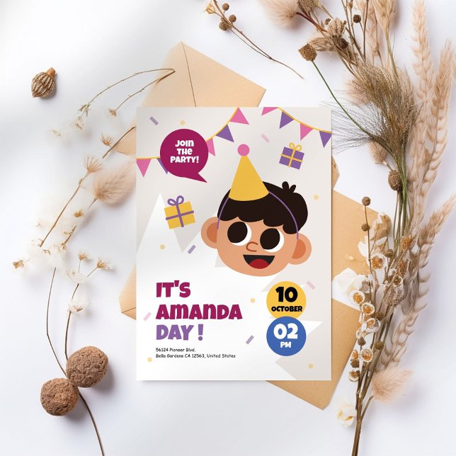 Convite para Festa de aniversário de Menino Bonito (Criador carregado)
