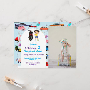 Convite para festa de aniversário de motocicleta d