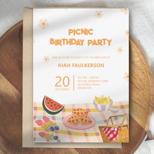Convite para Festa de Aniversário de Picnic da Fil