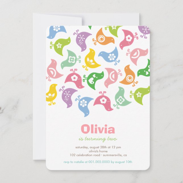 Convite para Festa de aniversário de Pintinhos Ret (Frente)