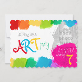 Convite para festa de aniversário de pintura de fe