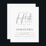 Convite para Festa de aniversário de Script Simple<br><div class="desc">Há duas opções de papel a escolher para esse tamanho (4, 5 x 5, 6") na faixa de Orçamento. Para este produto, eu recomendaria o semibrilho, que é um estoque de cartão de 110 gsm, semelhante em espessura a um cartão postal. A opção Satin é um papel muito mais fino,...</div>