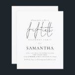 Convite para Festa de aniversário de Script Simple<br><div class="desc">Há duas opções de papel a escolher para esse tamanho (4, 5 x 5, 6") na faixa de Orçamento. Para este produto, eu recomendaria o semibrilho, que é um estoque de cartão de 110 gsm, semelhante em espessura a um cartão postal. A opção Satin é um papel muito mais fino,...</div>