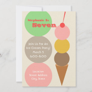 Convite para Festa de aniversário de Sorvete