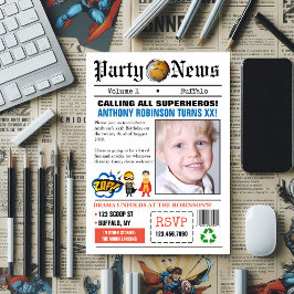 Convite para Festa de aniversário de Super Herói d