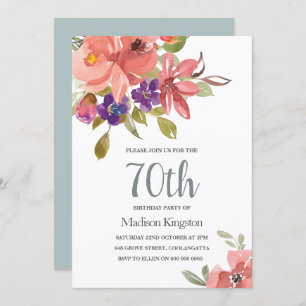 Convite para Festa de aniversário de Teal 70 das F