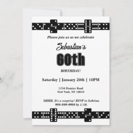Convite para Festa de aniversário de Tema Domino P