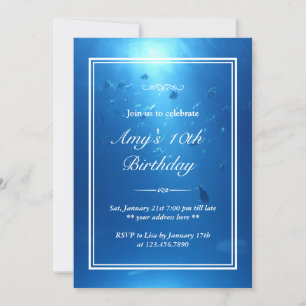 Convite para Festa de aniversário de Tema Submarin
