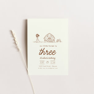 Convite para Festa de aniversário de Trator Ranch 