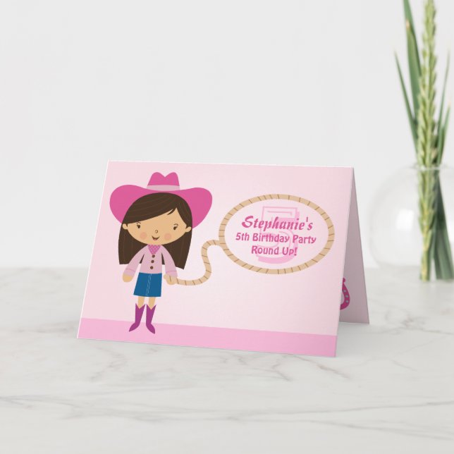 Convite para festa de aniversário de uma rapariga  (Frente)