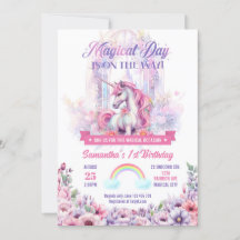 Convite para Festa de Aniversário de Unicórnio e A