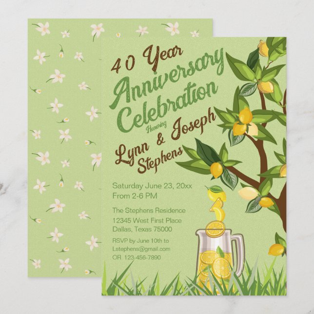 Convite para Festa de Aniversário de Verão com Lim (Frente/Verso)