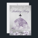 Convite para Festa de aniversário de Vestido Roxo<br><div class="desc">Festa de aniversário de vestir de prata roxa Convide o Vestido brilhante Elegante Ver coleção correspondente em Niche e Nest Store Design de cortesia de: https://www.etsy.com/shop/SmallHouseBigPony Dress Cortesia de https://www.etsy.com/au/shop/ItGirlDigital</div>