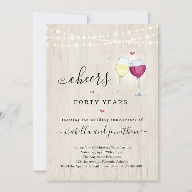 Convite para Festa de Aniversário de Vinho (Frente)
