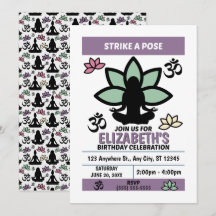 Convite para Festa de Aniversário de Yoga