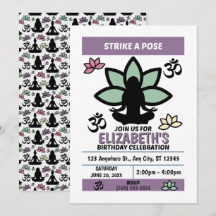 Convite para Festa de Aniversário de Yoga