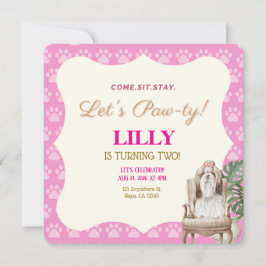 Convite para Festa de Aniversário do Cachorro Pink