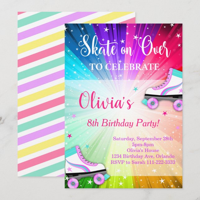 Convite para Festa de aniversário do cilindro colo (Frente/Verso)