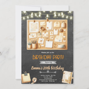 Convite para festa de aniversário do quadro de vis