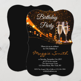 Convite para Festa de aniversário Elegante Amber C