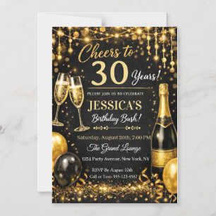 Convite para Festa de Aniversário Elegante - Perso