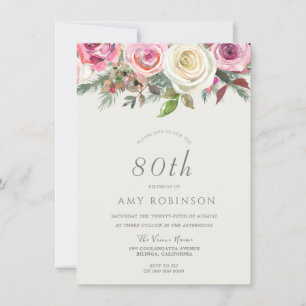 Convite para Festa de aniversário Floral de Rosa B