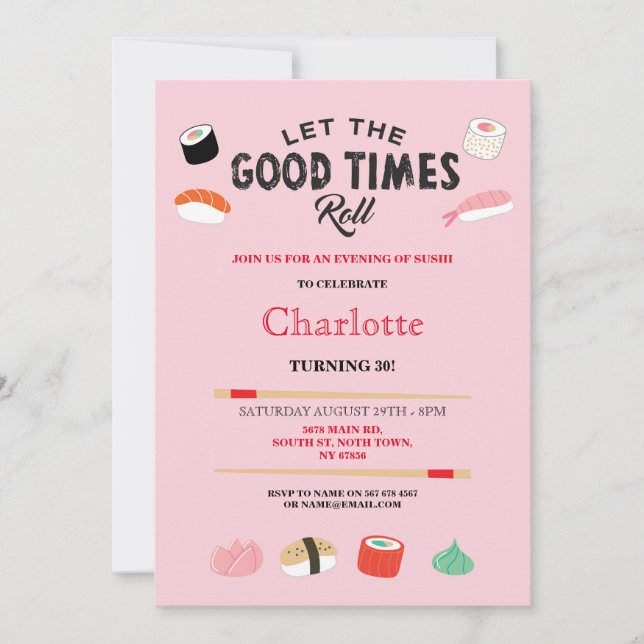 Convite para Festa de aniversário Japonês para Alm (Frente)