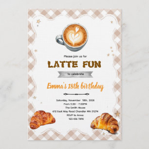 Convite para festa de aniversário Latte Brunch