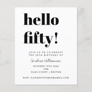 Convite para Festa de aniversário Moderna Preto do