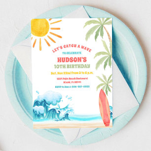 Convite para Festa de Aniversário na Praia