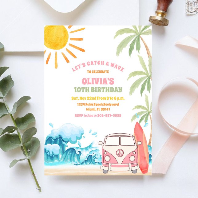 Convite para Festa de Aniversário na Praia (Criador carregado)