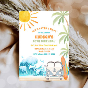 Convite para Festa de Aniversário na Praia
