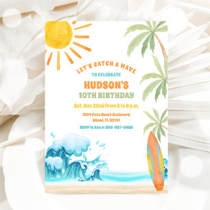 Convite para Festa de Aniversário na Praia