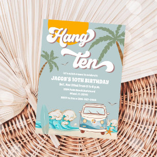 Convite para Festa de Aniversário na Praia de Surf